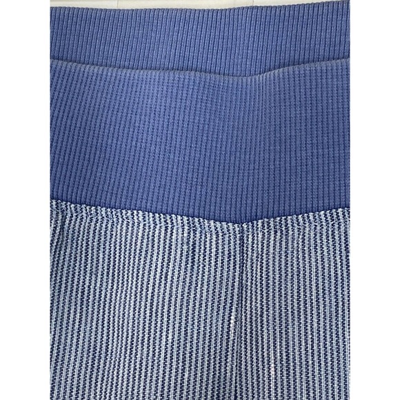 J Jill Love Linen Womens Cropped Wide Leg Pants Sz Medium Striped Pockets Blue - Picture 5 of 9